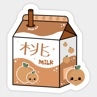 Kawaii Peach Milk Sticker